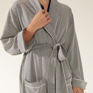NWT Italic Lounge Cotton Blend Robe Gray Size M Unisex